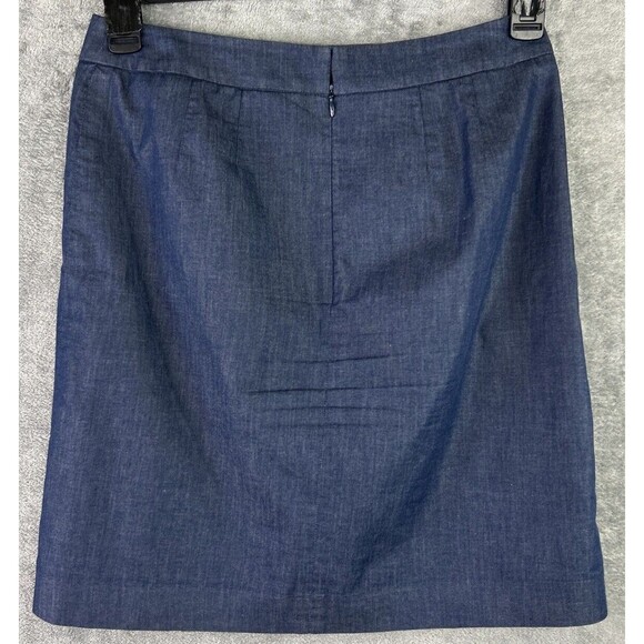 Loft Women's Size 2 Dark Chambray Mini Skirt 6 Button Detail Bib Nautical Lined - Picture 3 of 9